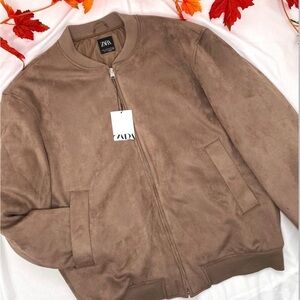 Zara Men's Brown Suede Jacket